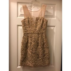 BCBG Maxazria beige cocktail dress size 2